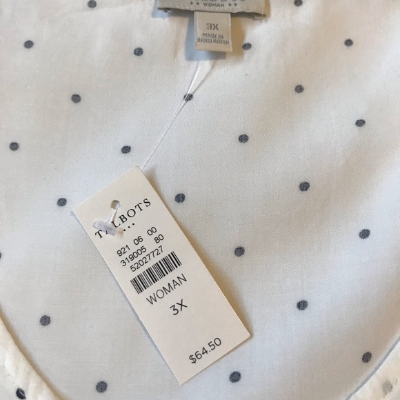NWT. Talbots woman polka dot sleeveless top. SZ 3X. - Picture 3 of 4